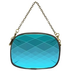 Aqua Blue And Teal Color Diamonds Chain Purse (two Sides) by SpinnyChairDesigns