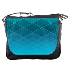 Aqua Blue And Teal Color Diamonds Messenger Bag by SpinnyChairDesigns