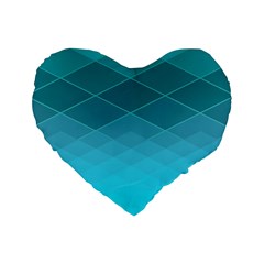 Aqua Blue And Teal Color Diamonds Standard 16  Premium Heart Shape Cushions by SpinnyChairDesigns