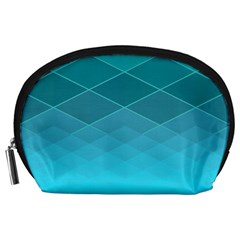 Aqua Blue And Teal Color Diamonds Accessory Pouch (large) by SpinnyChairDesigns