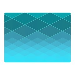 Aqua Blue and Teal Color Diamonds Double Sided Flano Blanket (Mini) 