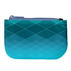 Aqua Blue and Teal Color Diamonds Large Coin Purse