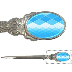 Light Blue And White Color Diamonds Letter Opener by SpinnyChairDesigns