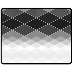 Black White Grey Color Diamonds Double Sided Fleece Blanket (medium)  by SpinnyChairDesigns