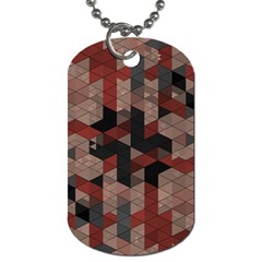 Auburn Grey And Tan Truchet Tiles Dog Tag (one Side) by SpinnyChairDesigns