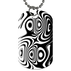 Black And White Abstract Stripes Dog Tag (one Side) by SpinnyChairDesigns