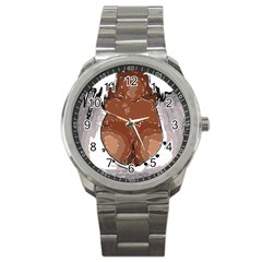 Sexy Boobs Breast Cleavage Woman Sport Metal Watch by HermanTelo