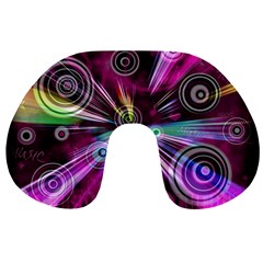 Fractal Circles Abstract Travel Neck Pillow