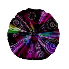 Fractal Circles Abstract Standard 15  Premium Flano Round Cushions by HermanTelo