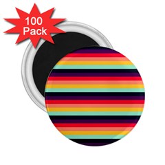 Contrast Rainbow Stripes 2 25  Magnets (100 Pack)  by tmsartbazaar