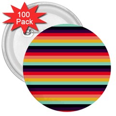 Contrast Rainbow Stripes 3  Buttons (100 Pack)  by tmsartbazaar
