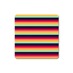 Contrast Rainbow Stripes Square Magnet by tmsartbazaar