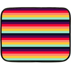 Contrast Rainbow Stripes Double Sided Fleece Blanket (mini)  by tmsartbazaar