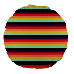 Contrast Rainbow Stripes Large 18  Premium Round Cushions by tmsartbazaar