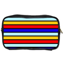 Red And Blue Contrast Yellow Stripes Toiletries Bag (one Side)