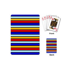 Red And Blue Contrast Yellow Stripes Playing Cards Single Design (mini) by tmsartbazaar