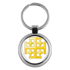 Arms Of The Kingdom Of Jerusalem Key Chain (round) by abbeyz71