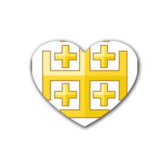 Arms Of The Kingdom Of Jerusalem Heart Coaster (4 Pack)  by abbeyz71