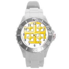 Arms Of The Kingdom Of Jerusalem Round Plastic Sport Watch (l) by abbeyz71