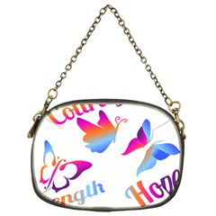 Strength Courage Hope Butterflies Chain Purse (one Side) by CHeartDesigns