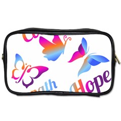 Strength Courage Hope Butterflies Toiletries Bag (one Side)