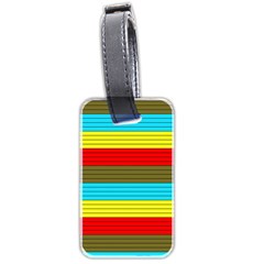 Multicolor With Black Lines Luggage Tag (two Sides) by tmsartbazaar