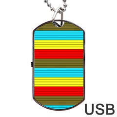Multicolor With Black Lines Dog Tag Usb Flash (two Sides) by tmsartbazaar
