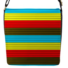 Multicolor With Black Lines Flap Closure Messenger Bag (s) by tmsartbazaar