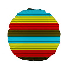 Multicolor With Black Lines Standard 15  Premium Flano Round Cushions by tmsartbazaar