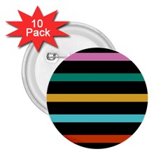 Colorful Mime Black Stripes 2 25  Buttons (10 Pack) 