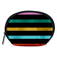 Colorful Mime Black Stripes Accessory Pouch (medium) by tmsartbazaar