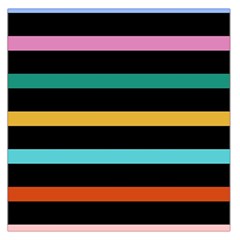 Colorful Mime Black Stripes Large Satin Scarf (square) by tmsartbazaar