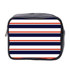 Red With Blue Stripes Mini Toiletries Bag (two Sides) by tmsartbazaar