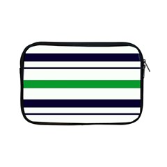 Green With Blue Stripes Apple Ipad Mini Zipper Cases by tmsartbazaar