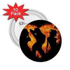 Shadow Heart Love Flame Girl Sexy Pose 2 25  Buttons (10 Pack) 