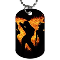 Shadow Heart Love Flame Girl Sexy Pose Dog Tag (two Sides) by HermanTelo