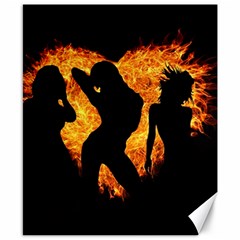 Shadow Heart Love Flame Girl Sexy Pose Canvas 8  X 10  by HermanTelo