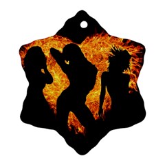 Shadow Heart Love Flame Girl Sexy Pose Snowflake Ornament (two Sides) by HermanTelo