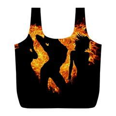 Shadow Heart Love Flame Girl Sexy Pose Full Print Recycle Bag (l)