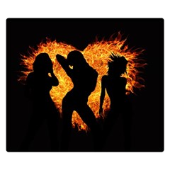 Shadow Heart Love Flame Girl Sexy Pose Double Sided Flano Blanket (small)  by HermanTelo