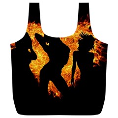 Shadow Heart Love Flame Girl Sexy Pose Full Print Recycle Bag (xxl) by HermanTelo