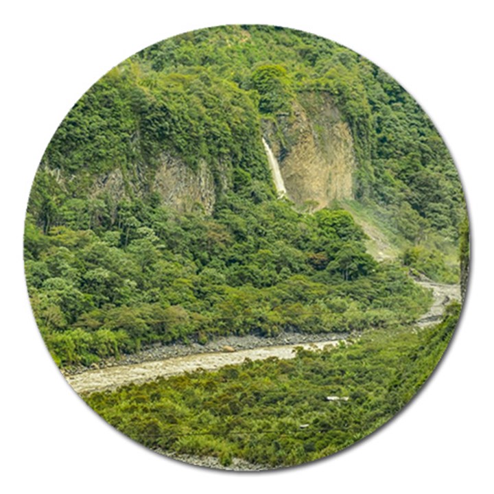 Amazonia Landscape, Banos, Ecuador Magnet 5  (Round)