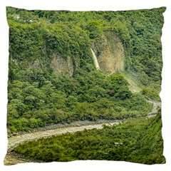 Amazonia Landscape, Banos, Ecuador Large Flano Cushion Case (one Side) by dflcprintsclothing