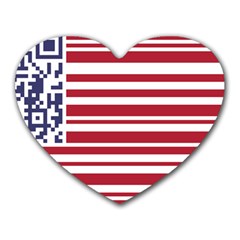 Qr-code & Barcode American Flag Heart Mousepads by abbeyz71