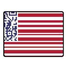 Qr-code & Barcode American Flag Fleece Blanket (small) by abbeyz71