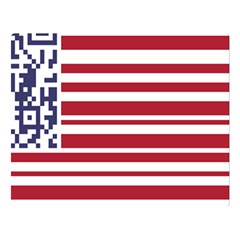 Qr-code & Barcode American Flag Double Sided Flano Blanket (large) 