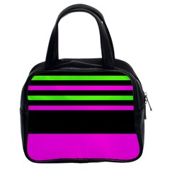 Disco Stripes Classic Handbag (two Sides) by tmsartbazaar