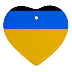 Bright Yellow With Blue Ornament (heart) by tmsartbazaar