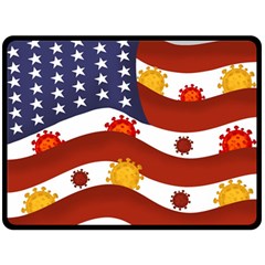 Flage Save Usa Corona Fleece Blanket (large)  by HermanTelo