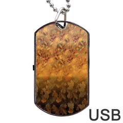 Fall Leaves Gradient Small Dog Tag Usb Flash (two Sides)